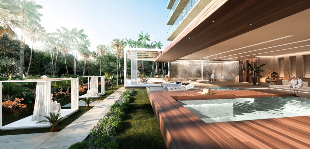 Mangrove spa with plunge pool and outdoor cabanas at The Harbour